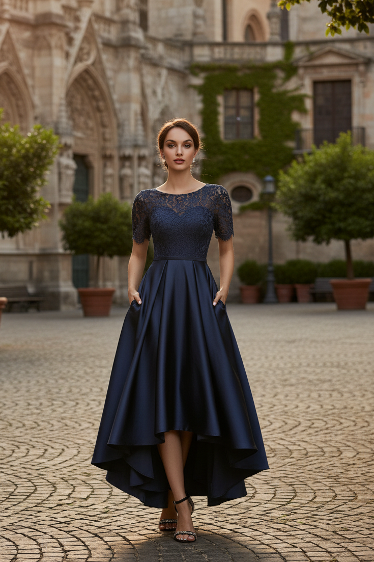Robe Bal Satin Marine