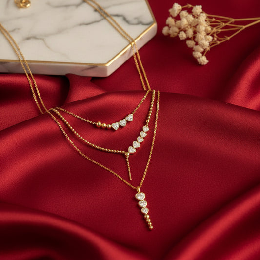 Diamond Heart Layered Necklace
