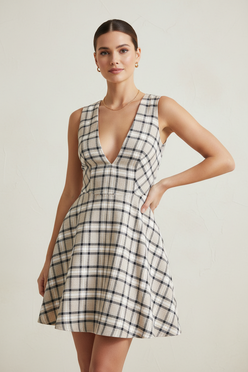 Luxify Plaid Mini Dress
